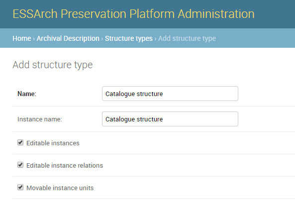 Add structure type admin form