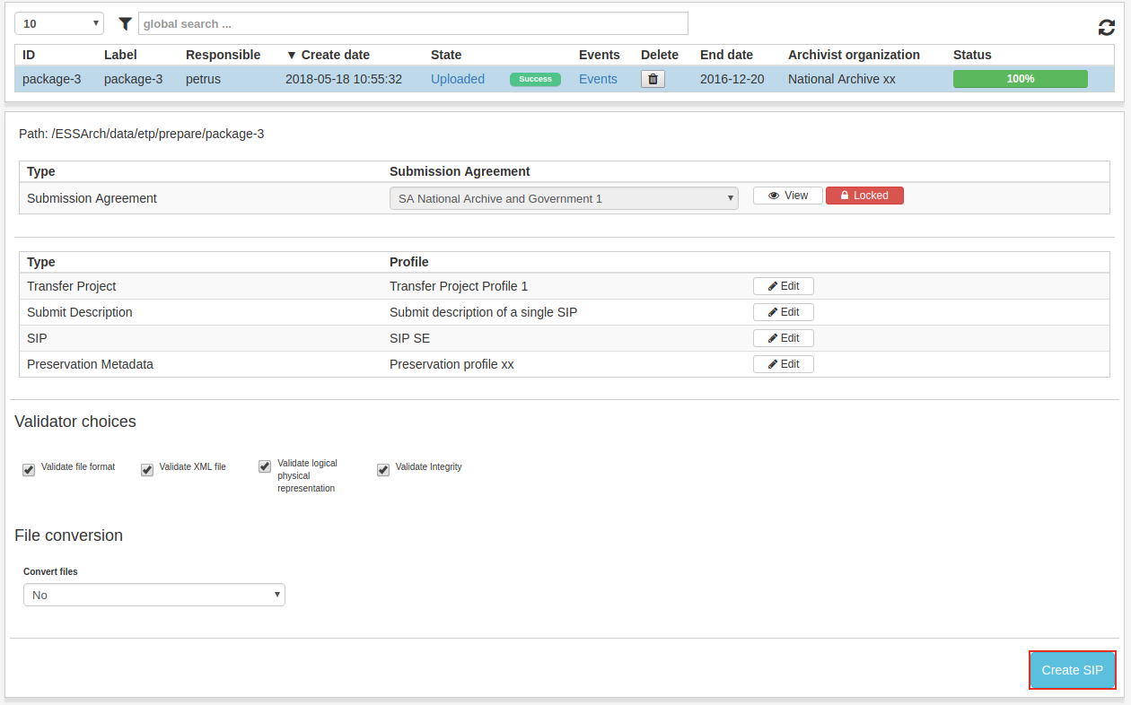 Create SIP — ESSArch 952e1922d32a0f9409180bc677b6e4ff897d73b2 documentation